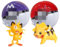 Cartoon Ball, 2 Spielzeug Ball mit 2 Mini Figuren, Ball mit Figur, Bälle zum Werfen für Kinder, Mini-Figuren-Set, Geschenke für Jungen und Mädchen