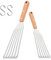 HaWare Slotted Spatula, Stainless Steel Fish Spatula with Solid Wooden Handle, Metal Flexible Slotted Turner for Cooking/Frying/Grilling, Include S Hooks, Dishwasher Safe (2 Pcs, 27cm & 31.5cm)
