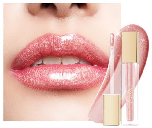 Oulac Nude Shimmer Liquid Lipstick High-Shine Glitter Lip Gloss for Women Shimmer Non-Sticky Glossy Finish Liquid Lipstick Hydrating Lip Gloss Fuller-looking Lip Makeup Vegan & Cruelty-Free 03