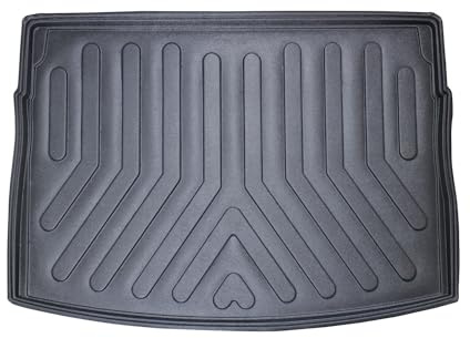 Trimak Passgenau 3D Kofferraumwanne Kompatibel mit Volkswagen E-Golf 2014-2020 Kofferraummatte Schutzmatte Auto Zubehör Antirutschmatte Kantenschutz TPE Gummi Dauerhaft Schwarz