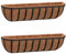 vidaXL Wand Pflanzkörbe 2 STK., Wandkorb mit Kokoseinlagen, Atmungsaktiv Blumenkorb mit Stahlrahmen, Blumenampel Pflanzgefäß, Schwarz 91x20x23cm Stahl