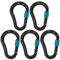 ALPIDEX 5 x HMS Aluminium Screw Karabiner mit Keylock Verschluss 22 kN Side Wing Gate Kletterkarabiner Sicherungskarabiner