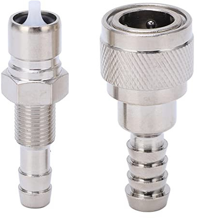 KIMISS 2pcs Fuel Hose Connector Steel Fuel Line Connectors Male Female 3B2 70250 1 Outboard Fuel Connector Diesel Fuel Line Connectors for 2/4 Stroke Engine 5HP to 90HP Metal Alloy