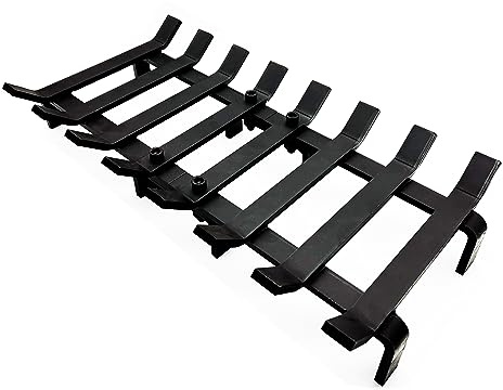 Hi Flame Kaminholzrost – robuster massiver Stahlrost für Holzofen & Kamin, Kaminholzhalter, getrennter Typ 50,8 cm, 50,8 x 25,4 x 10,2 cm, mattschwarz