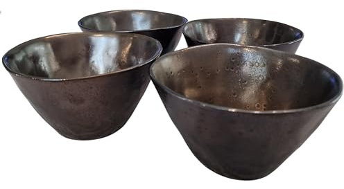PintoCer Lot de 4 bols à céréales, en céramique en grès, bol à dénouer, bol à soupe.