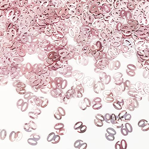Feelorna Paillettes Confetti d'Anniversaire, Paillettes Métalliques Pailletés d'Anniversaire, Paillettes Confetti de Table Rose Or pour Fête d'Anniversaire, Anniversaire de Mariage (60)