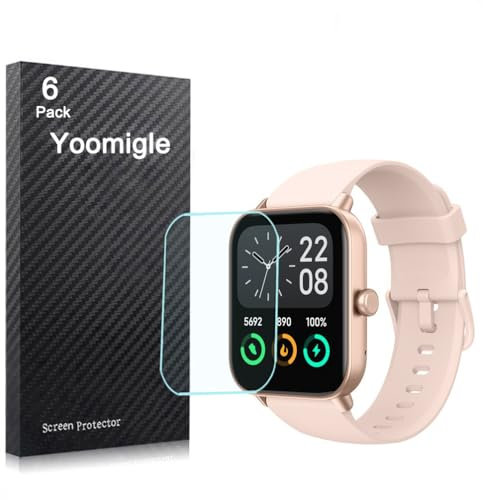 Yoomigle 6 Unidades Protector de Pantalla Compatible con TOOBUR IDW19 1,8 Smartwatch HD Claro Suave Protectors Compatible con KALINCO W19 1.8 Pulgadas Reloj Flexible Película de TPU No Vidrio
