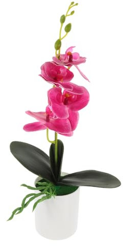 PRETYZOOM Élégante Fausse Fleur en Pot Orchidée Artificielle en Pot pour Décoration De Maison De Bureau