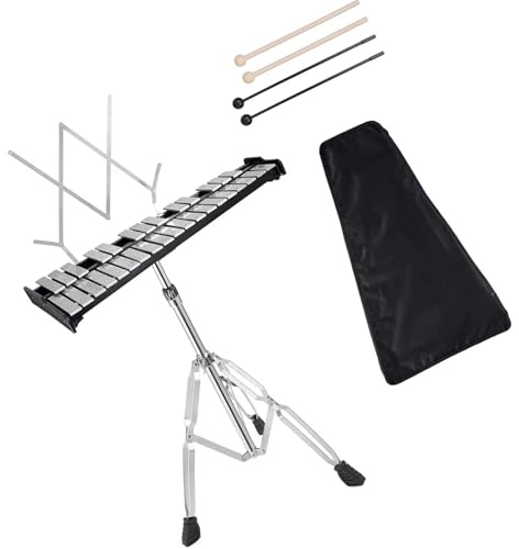 Glockenspiel mit 32 Tönen und höhenverstellbarem Ständer aus Aluminium