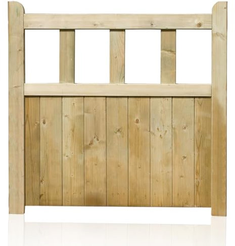 KHAPALWAK Garden Path Gate, Wooden Garden Gate, Pedestrian Gate, Wooden Pressure Treated Garden Gate, Picket Garden Wood Timber Gate, Decorative Outdoor Garden and Yard Picket Gate (45 x 900 x 900)mm