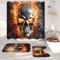 SHROUDEX Totenkopf-Badezimmer-Duschvorhang, Rose Schädel Muster Gothic Duschvorhang-Set, Totenkopf Duschvorhang 180x200 180x180 Schädel Muster Gothic Duschvorhänge (5,180 x 180 cm)