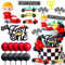 Fast One Cake Topper Race Car First Birthday Cake Decorations Fast One Party Supplies Favors for Racing Car Checkered Flag Birthday Party Decorations Supplies