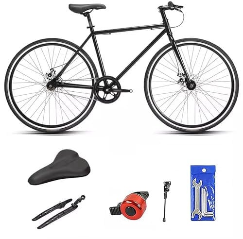 WXHJM 700C City Stadt Fahrrad Rennrad, 7 Gang, Scheibenbremse, Herren Damen Rad Urban City Pendler Fahrrad Höhenverstellbar Leichtes Fahrrad für Unisex A,7 Gang