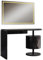 Vicco Schminktisch Lara, Schwarz Hochglanz, 120 cm mit LED-Spiegel