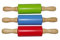 MAXXFREE Nudelholz mit Holzgriffe, Silikon Teigroller, Antihaft-Oberfläche, Backzubehör Backrolle Stabil & Langlebig für Backen Pie Crust, Pizza, Pasta (3 Pack 23cm)