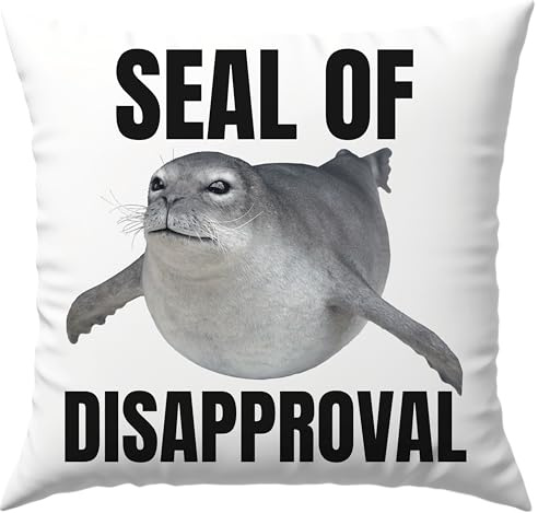 Printparade Seal of Disapproval Robbe Seehund Lustig Wortspiel Meme Anti Deko Kissen Geschenk