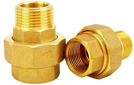 H59 Brass 1/2 3/4 1 2 BSPP Female To Male Thread Pipe Fitting Thickening Union Joint Water Gas Adapter Coupler Connector ICXLPMC(2)