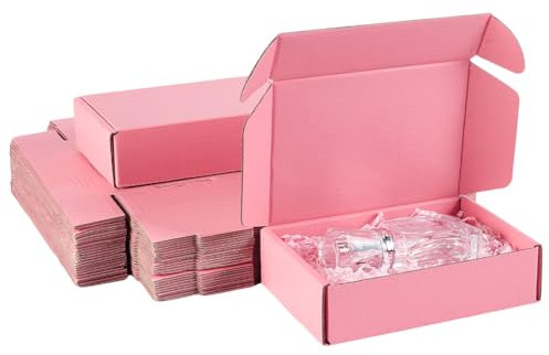 PH PandaHall 30 Packung Rosa Versandkarton Zum Verpacken von Mailerkartons Karton Für Kleine Unternehmen Geschenkkarton Zum Verpacken von Kerzen Versandmailing 15x10x4cm