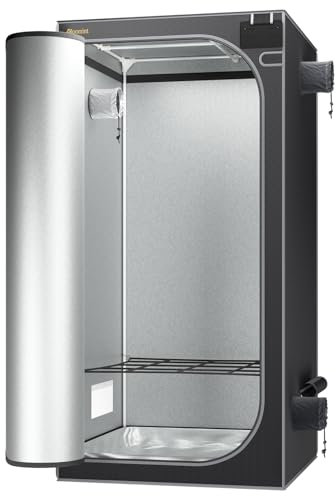 Bloomint Growzelt 100 x 100 x 200 cm Anbauzelt 2.0, Stabiler Stoff, Hochreflektierendes Diamantmuster Grow Tent