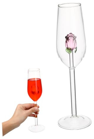Cabilock Ensemble 6 Verres À Rose En Verre Transparent 8.5 Oz Pour Fêtes Réunions Et Décoration Maison Élégante