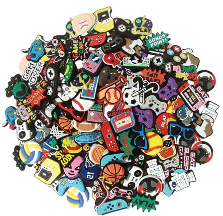 77 Stück Zufällig Schuhanstecker Pins Anstecker Für Crocs Jibbitz, PVC Schuh Anhänger für Clogs, Schuh Charms Schuhanhänger Karikatur Zubehör Für Clog DIY Dekorationen, Kinder Party Geschenke