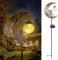 AcaJoe Solar Lights Outdoor Garden Ornaments Outdoor Waterproof Moon Fairy Solar Crackle Glass Lights LED Metal Stake Ornament for Walkway Patio Lawn Decorations-Unique Gift Ideas for Mum Gardening