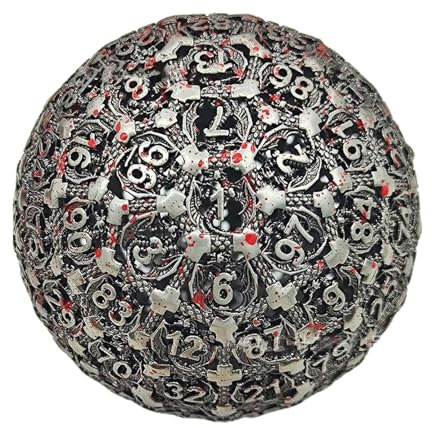 Dadi da gioco D100 singoli, dadi in metallo D100 - Dadi singoli a 100 facce per giochi di ruolo - Giocattolo da tavolo dal design sorprendente per tutti i tipi di giochi di ruolo