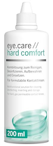 Eye.care Hard Comfort Kontaktlinsen Flüssigkeit – für alle harten Kontaktlinsen – Premium 100ml Pflegemittel zur Aufbewahrung, Reinigung, Desinfektion und Abspülen