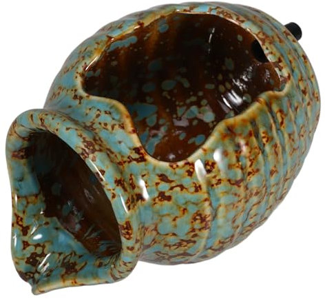 BESTonZON Ökologischer Tontopf Garten wasserbrunnen Krüge für Gartenbrunnen Wasserfallglas für den Innenbereich Vase Landschaftsbrunnenglas Wasserfallglas aus Keramik Green