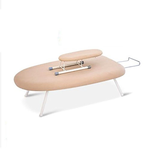 Bügelbrett, klappbarer Kleiner Haushalts-Desktop-Bügeltisch in Volltonfarbe, mit Eisenrahmen und -hülse, Bügelstation, Bügelplatte, Bügelständer, atmungsaktives Stahlgitter (Silber) (Braun)