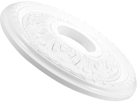 CLISPEED White Ceiling Medallion for Light Fixtures and Chandeliers, Sturdy Pu Material with Easy Installation, Elegant French Style Ceiling Rosette, for Commercial and Office Spaces