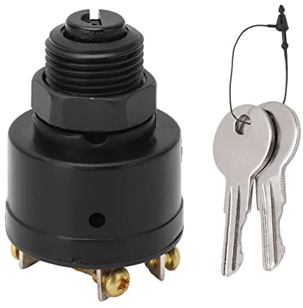 Tissting Interruptor de Encendido 3 Posiciones con 2 Llaves, OE 393301 388173 390129 390133, ABS y Metal para Barcos OMC Motor Interior/Exterior
