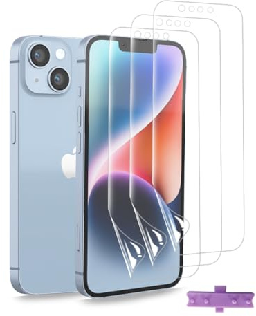 POMICOSS 3 Stück Schutzfolie für iPhone 14 Screen Protector Selbstheilende Hydrogel Folie HD-Klar Weich TPU Schutzfolie Blasenfrei Displayschutzfolie mit Einfacher Installation, Kratzfest[Kein Glas]