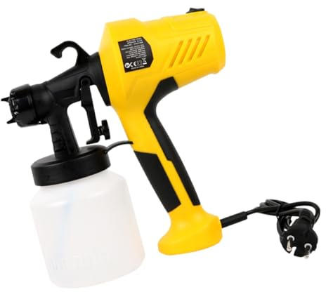 MUCKLILY 400w Elektrisches Farbsprühgerät Spritzlackierer mit Abnehmbarem Sprühkopf Hochdrucktechnik für Wandfarbe Holzlasur und Autowäsche Gelb Eu Stecker