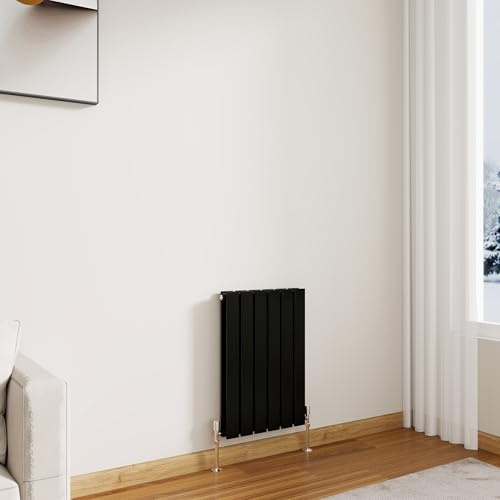 Modern Horizontal Flat Panel Radiator 600x408mm Black Double Panel | Designer Central Heating Radiators,Wall Mounted Rads,Perfect For Living Rooms,Hallways & Bathrooms,For UK Home Heating