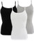 HERMKO 1560 3er Pack Damen Träger Top - 100% Bio-Baumwolle, Unterhemd in Feinripp-Qualität - Weich, Strapazierfähig & Vielseitig für jeden Look, Farbe:Mix w/s/g, Größe:32/34 (XS)