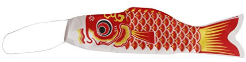 Sharplace Japanische Karpfen Fahne Koinobori Windsack Dekoration - Rot, 55cm