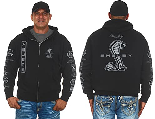 JH DESIGN GROUP Herren Durchgehender Reißverschluss, Kapuzenpullover Herren Chevy Camaro Hoodie Full Zip Up Schwarz Kapuzen-Sweatshirt
