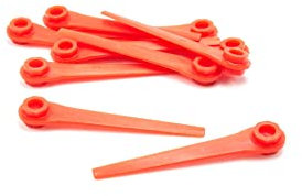 vhbw 10x Ersatz-Messer kompatibel mit Gardena Comfort-Cut Li18/23R 9825, Li18/23R 9825-20 Rasentrimmer - Ersatzklinge Rot, Kunststoff