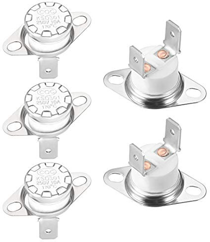 sourcing map 5pcs Temperatur Reglerschalter Thermostat 170°C 10A Normal schließen NC de