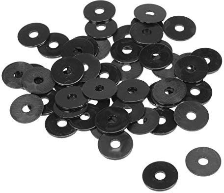 sourcing map Arandelas Planas De Nylon Para Tornillo M4 De 15mm De Diámetro Exterior 1mm De Grosor 50Pcs