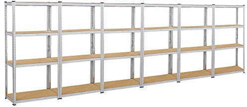 Yaheetech Lagerregal Schwerlastregal Kellerregal Steckregal Werkstattregal Metallregal Garage 4 Böden Regalsysteme 480 x 40 x 160 cm