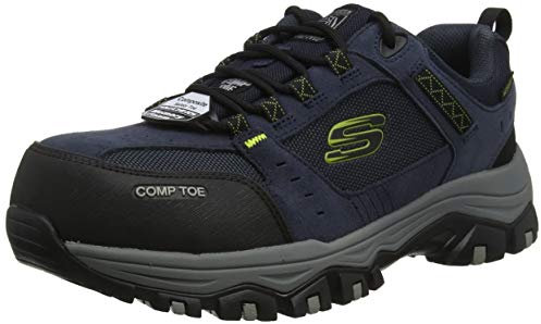 Skechers Men's Greetah Trainers, Blue Navy Suede Leather W Textile Nvbk, 12 UK