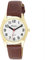 Ravel - Unisex-Armbanduhr mit Armband zur Sehhilfe mit großen Zahlen, Braun/Goldfarben, Femme - 27mm Boîtier de montre, Riemen