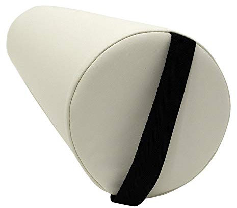 Promafit Massage Lagerungsrolle mit Griff für die Massageliege - Vollrolle Knierolle mit PU-Bezug wasserabweisend (Weiß)