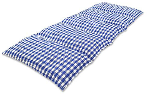 FORMALIND – Natur Kirschkernkissen 20x50cm – Handgefertigtes Körnerkissen aus Baumwolle mit 5-Kammer-Wärmesystem. Kirschkernsäckchen ideal zum Wärmen & Kühlen. Made in Germany. Karo groß