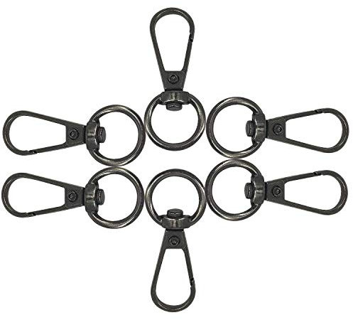 Rimming Shop Karabinerverschluss Karabinerhaken Drehhaken mit Schlüsselring für Gurtband, Rucksack, Verschluss, Haustierhalsbänder und Taschenzubehör, Metall, Rotguss - 13 mm