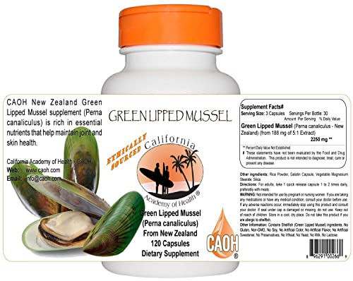 Green Lipped Mussel Perna Canaliculus from New Zealand 120 Capsules from CAOH