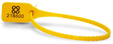 DOJA BARCELONA | Precintos de Seguridad de Plastico Amarillos | 200 unidades | 36cm de Largo | Bridas numeradas para maleta, cajas, contenedores, puertas, bolsas, camion, logistica entre otros usos.