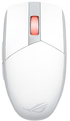 ASUS ROG Strix Impact III Wireless Mouse senza Fili, Sensore a 36000 DPI, Bluetooth 5.1 e ROG SpeedNova 2,4GHz, Fino a 618 Ore di Batteria, Ricevitore ROG Omni, Compatibile con Windows 10 e 11, Bianco